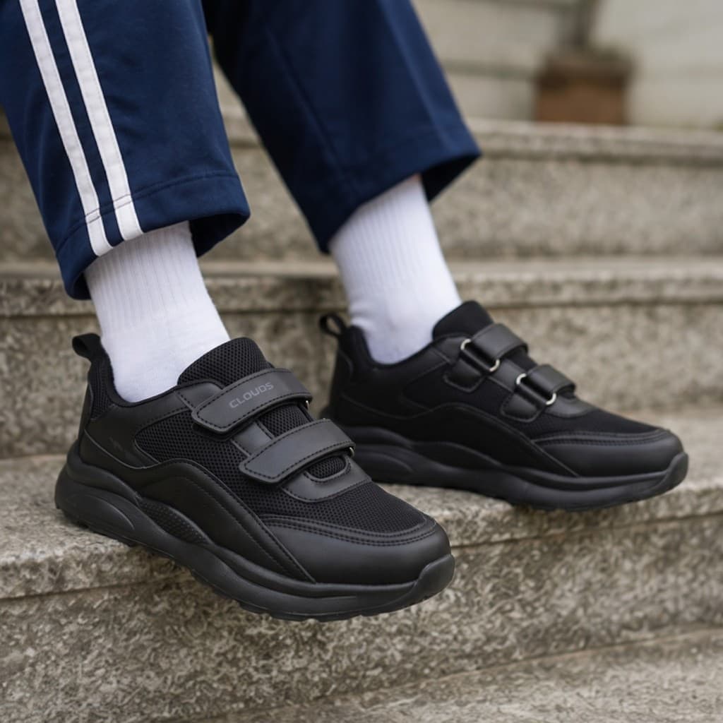 Thumbnail gambar ke-3 produk Clouds CLD12  - Sepatu sekolah Anak SD Kekinian Size 28-37 Nyaman Anti Slip