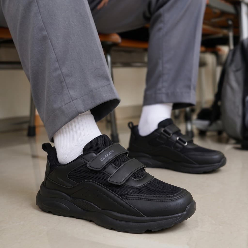 Gambar ke-5 produk Clouds CLD12  - Sepatu sekolah Anak SD Kekinian Size 28-37 Nyaman Anti Slip