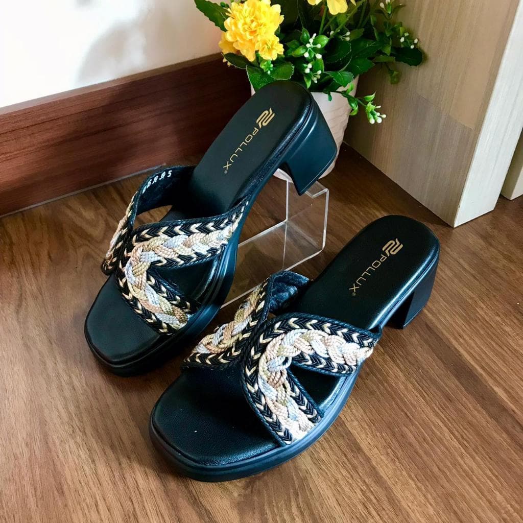 Thumbnail gambar ke-7 produk Pollux Classic WPOKN 05 - Sandal Heels Wanita kekinian Bahan Kulit Asli tinggi 5cm Size 36 - 41