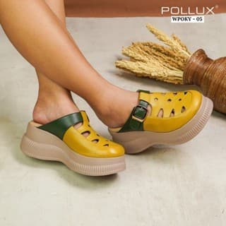Gambar ke-10 produk Pollux Bold WPOKY 05 - Sandal Wedges Wanita Stylish Bahan Kulit Asli Tinggi 6cm