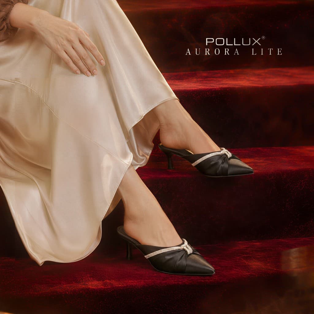 Thumbnail gambar ke-2 produk Pollux Monday WPOAV 21 - Sandal Heels Pesta Wanita Elegan Bahan Kulit Asli Tinggi 5cm size 36 - 40