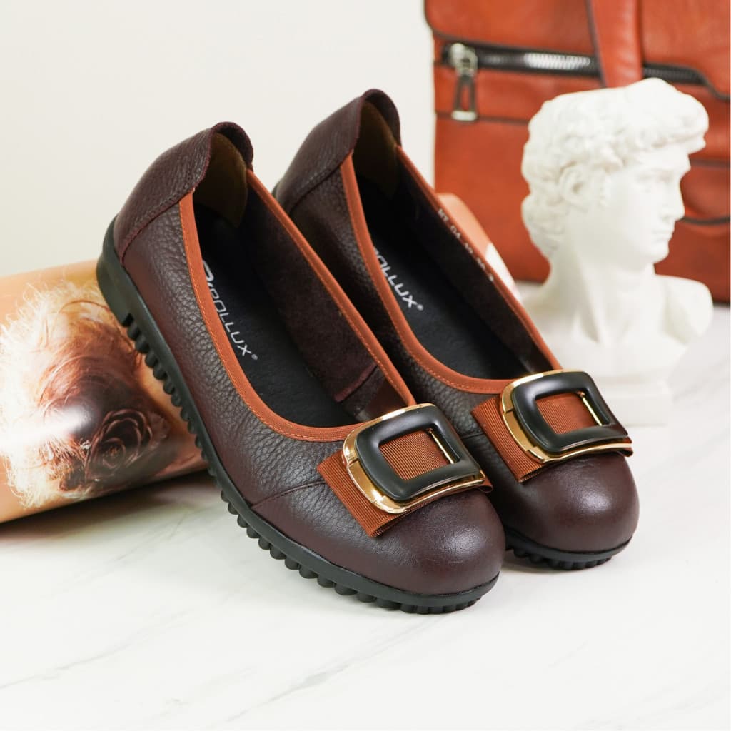 Gambar ke-8 produk Pollux Monday WPOMT 04 - Sepatu Kerja Wanita Flatshoes Kekinian Bahan Kulit Asli | Sepatu Kerja Wanita Kekinian