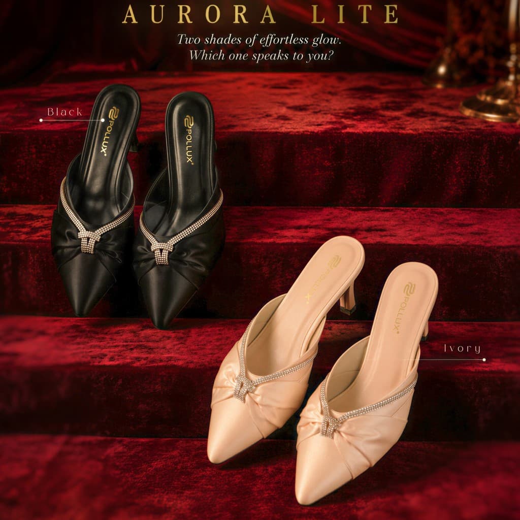 Gambar ke-7 produk Pollux Monday WPOAV 21 - Sandal Heels Pesta Wanita Elegan Bahan Kulit Asli Tinggi 5cm size 36 - 40