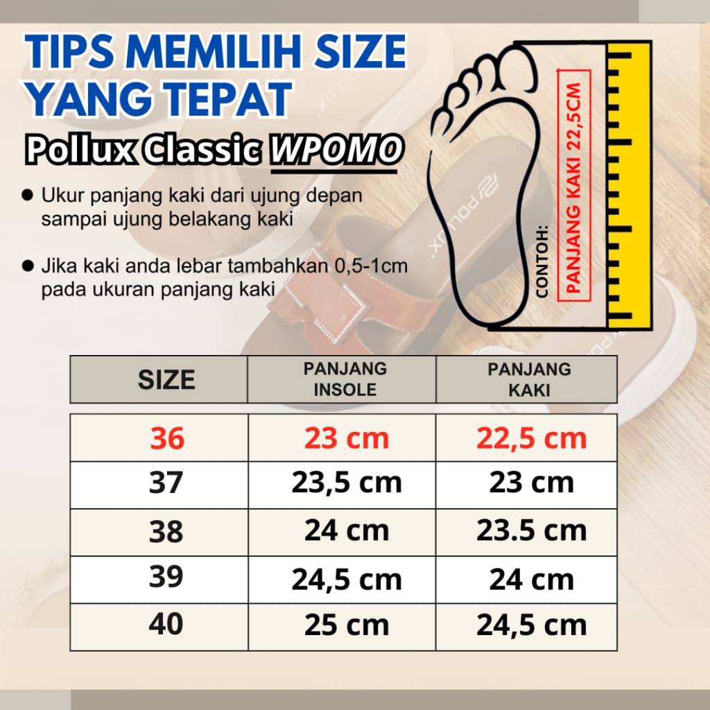 Thumbnail gambar ke-3 produk Pollux E-Wear WPOMO 12 - Sandal Wanita Bahan Kulit | Wedges Wanita | Sepatu Sandal Wanita