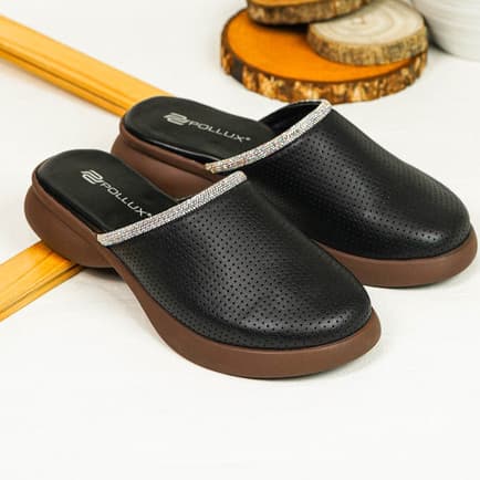 Thumbnail gambar ke-2 produk Pollux E-Wear WPOMO 12 - Sandal Wanita Bahan Kulit | Wedges Wanita | Sepatu Sandal Wanita