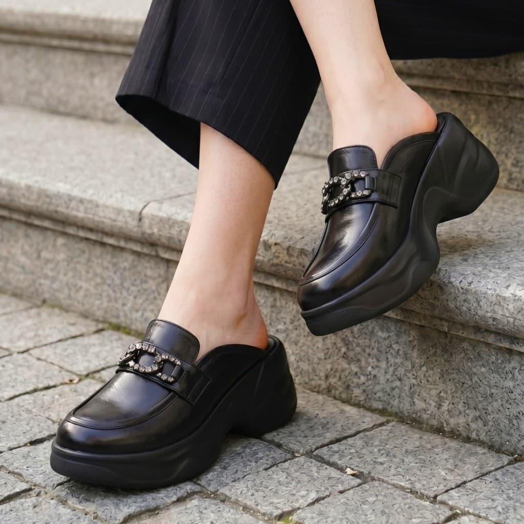 Gambar ke-10 produk Pollux Bold WPODX 05 - Sandal Wedges Wanita | Selop Wedges | Wedges Hak Tinggi 8cm