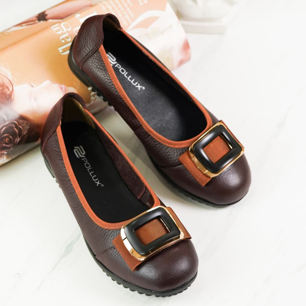 Gambar ke-8 produk Pollux Monday WPOMT 04 - Sepatu Kerja Wanita Flatshoes Kekinian Bahan Kulit Asli | Sepatu Kerja Wanita Kekinian