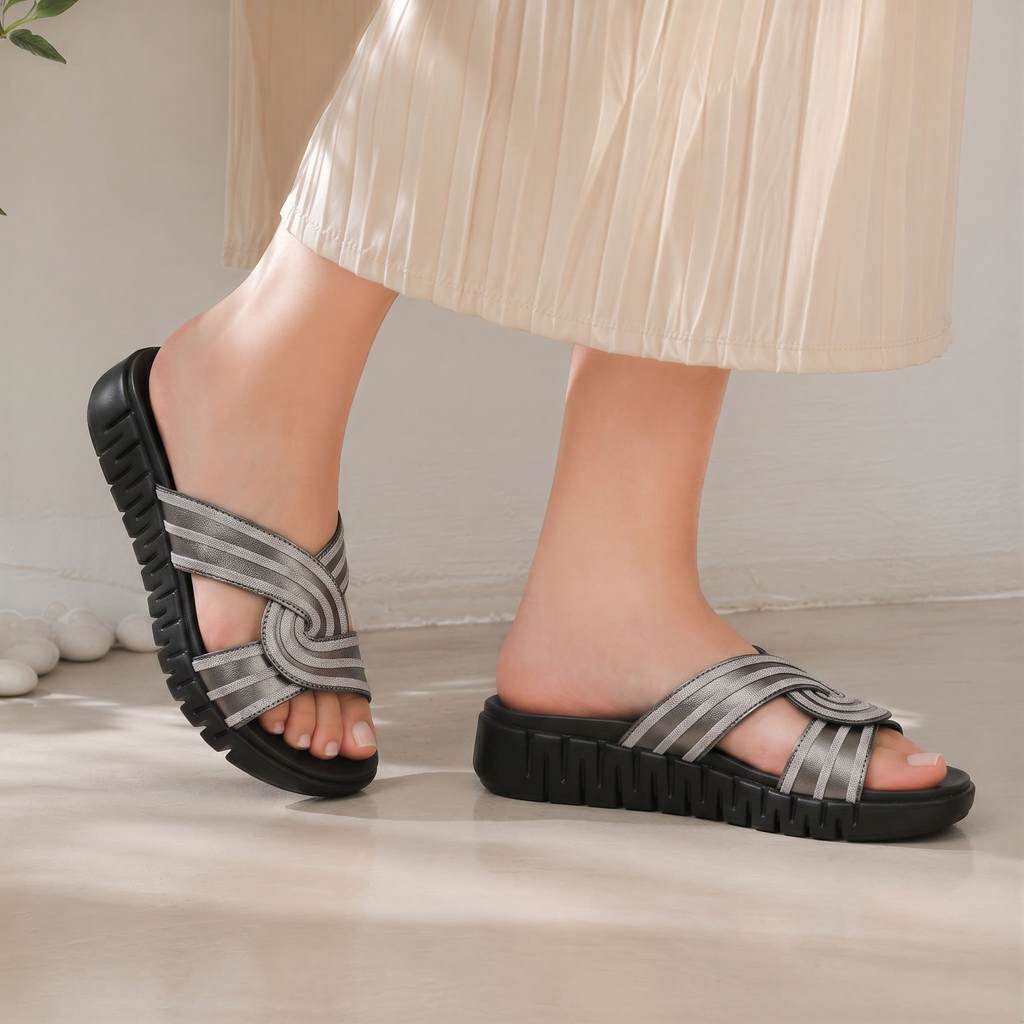 Gambar ke-7 produk Pollux E-Wear WPODT 09 - Sandal Flat Wanita Kekinian Elegan Size 36 - 41