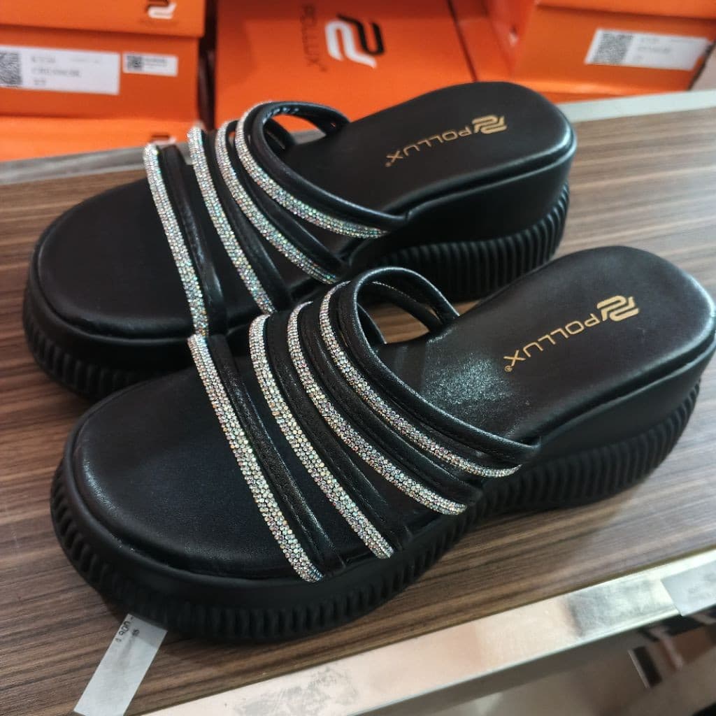 Thumbnail gambar ke-6 produk Pollux Bold WPOKY 46 - Sandal Wedges Wanita Elegan Bahan Kulit Asli Tinggi 6cm