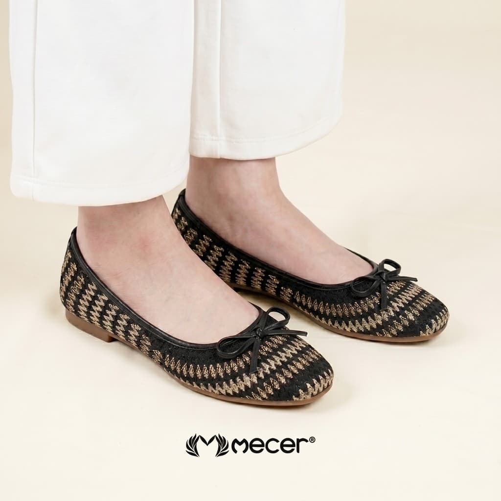 Gambar ke-1 produk Mecer Core WAB 88F1 - Flat Shoes Wanita Elegan Rajut Premium | Sepatu Kerja Casual Daily Fashion