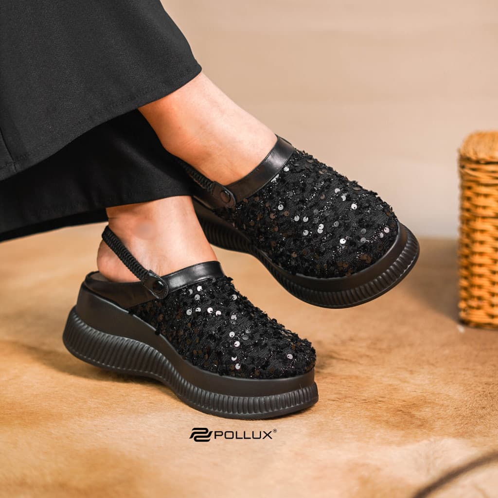 Gambar ke-7 produk Pollux Bold WPOKY 39 - Sandal Selop Wedges Wanita Bahan Kulit Asli dan Borci