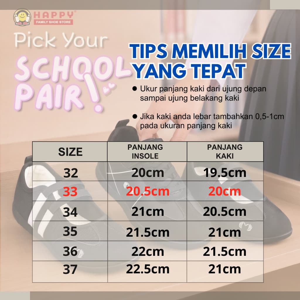Gambar ke-1 produk Mecer Kids STL 26011  - Sepatu sekolah Anak SD Kekinian Size 32-37 Nyaman Anti Slip