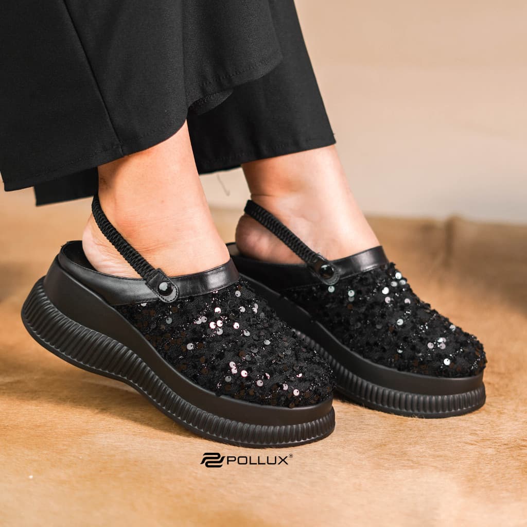 Gambar ke-7 produk Pollux Bold WPOKY 39 - Sandal Selop Wedges Wanita Bahan Kulit Asli dan Borci