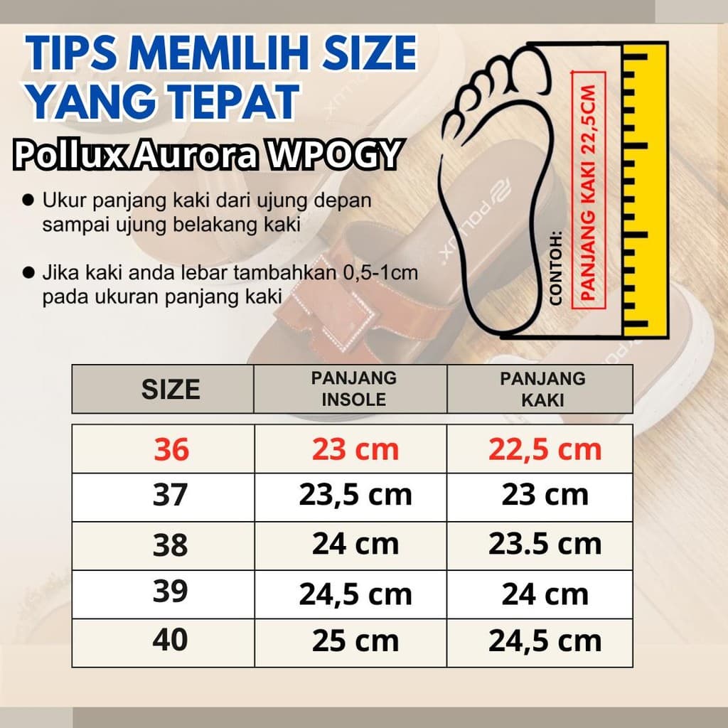 Gambar ke-5 produk Pollux E-Wear WPOMP 02 - Sandal Wedges Wanita Bahan Kulit Asli  | Sendal Wanita Kekinian Tinggi 5cm