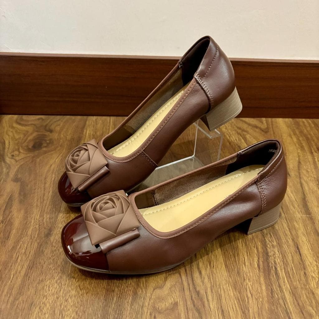 Thumbnail gambar ke-5 produk Pollux Monday WDQ 1688 - Sepatu Kerja Wanita Bahan Kulit Asli | Sepatu Wedges Wanita Tinggi 3cm