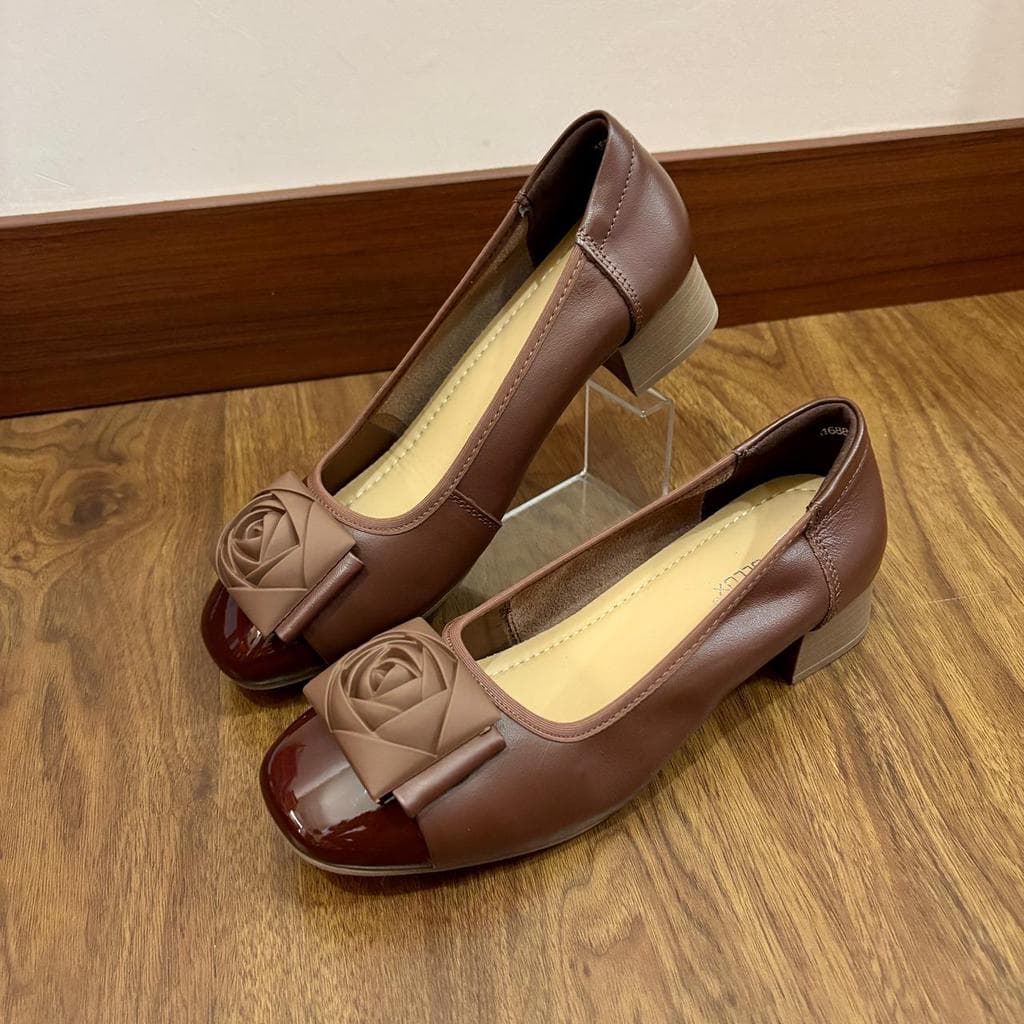 Thumbnail gambar ke-7 produk Pollux Monday WDQ 1688 - Sepatu Kerja Wanita Bahan Kulit Asli | Sepatu Wedges Wanita Tinggi 3cm