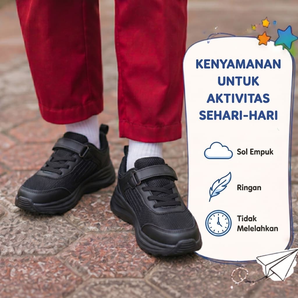 Gambar ke-9 produk Dans Vatrix -  Sepatu Sekolah Anak Laki Laki Kekinian Dans Bonanzo