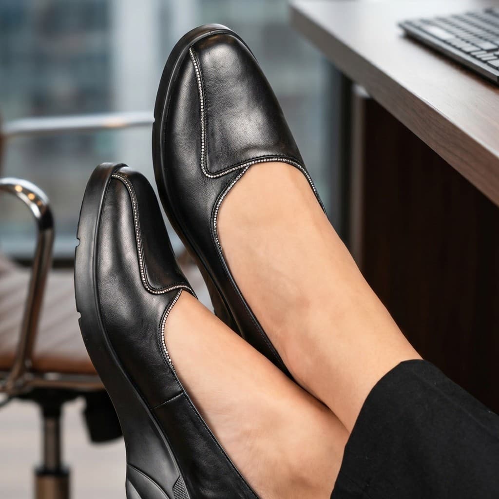 Gambar ke-8 produk Pollux Monday WPOBP 01 - Sepatu Kerja Wanita Bahan Kulit Asli Tinggi Wedges 5cm