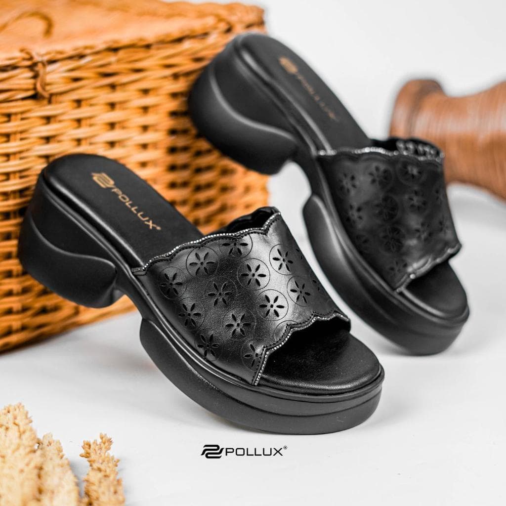 Thumbnail gambar ke-6 produk Pollux Bold WPOCU 37 - Sandal Wedges Wanita Bahan Kulit Asli Tinggi 5cm