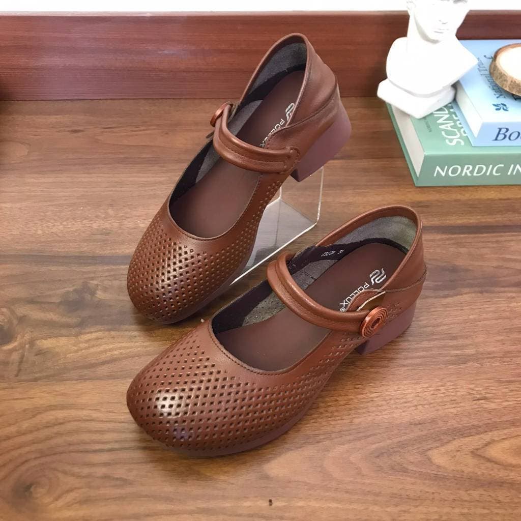 Thumbnail gambar ke-6 produk Pollux Monday WBB 73228 - Sepatu Wanita Mary Jane Kulit Asli Hak 3cm Elegan Nyaman
