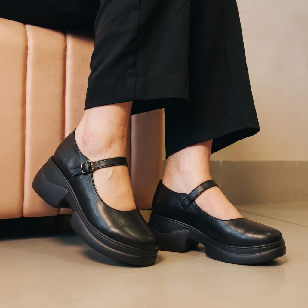 Thumbnail gambar ke-10 produk Pollux Monday WPOCN 01 - Sepatu Mary Jane Wanita Chunky Casual Tinggi Hak 5cm