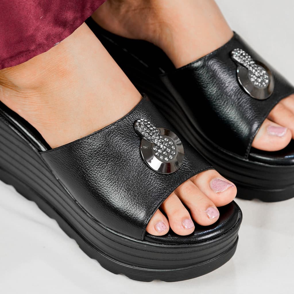 Gambar ke-8 produk Pollux Bold WPOHS 02  Sandal Wedges Wanita Kekinian  | Sandal Kulit | Sandal Wedges Kekinian