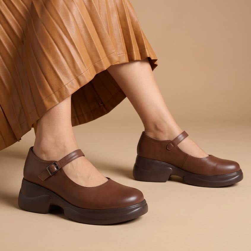 Gambar ke-9 produk Pollux Monday WPOCN 01 - Sepatu Mary Jane Wanita Chunky Casual Tinggi Hak 5cm