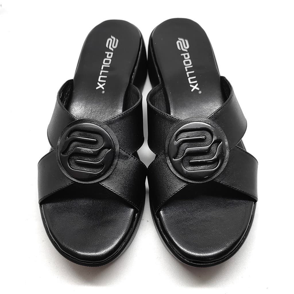 Gambar ke-8 produk Pollux E-Wear WPODQ 26 - Sandal Wedges  Wanita Slip On Bahan Kulit Asli Tinggi 5cm