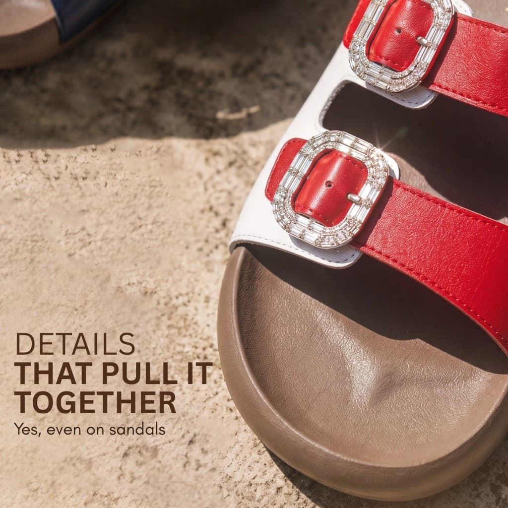 Thumbnail gambar ke-5 produk Pollux E-Wear WPOFQ 03 - Sandal Wanita Kekinian Bahan Kulit Asli