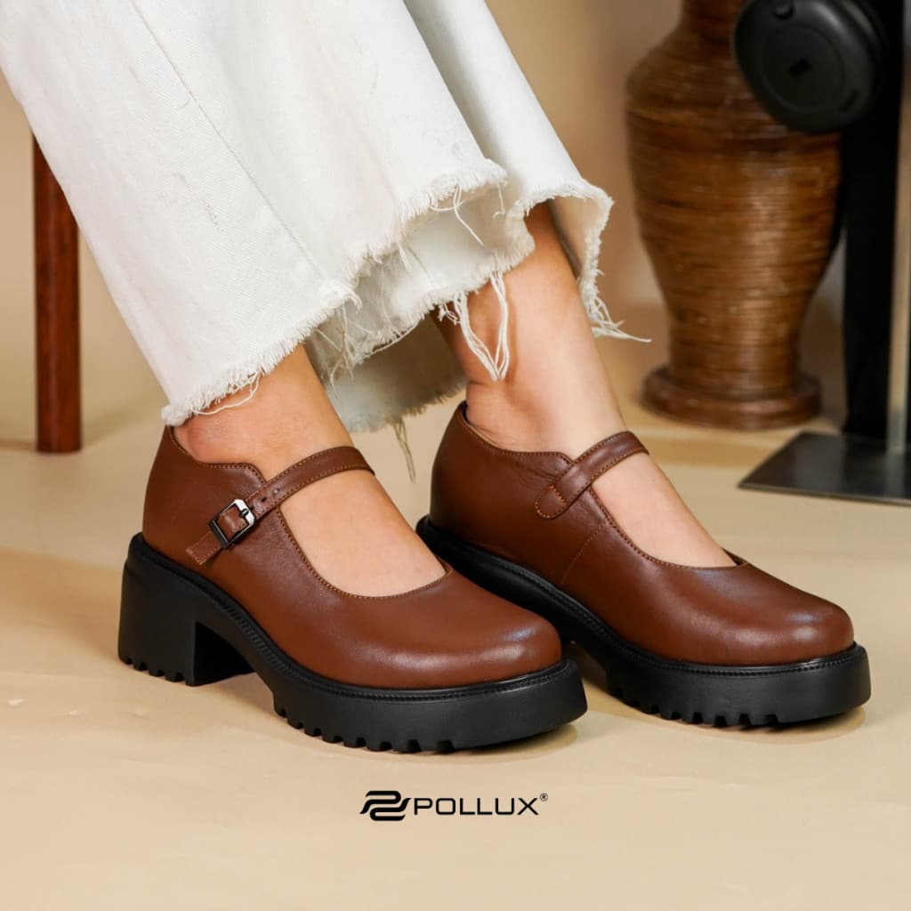 Gambar ke-9 produk Pollux Monday WPOCN 01 - Sepatu Mary Jane Wanita Chunky Casual Tinggi Hak 5cm