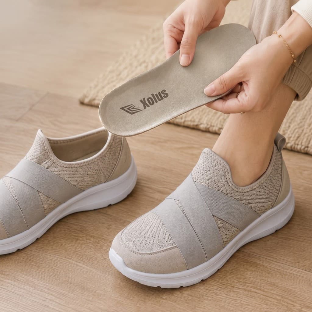 Thumbnail gambar ke-2 produk Xolus FUFA 1 - Sepatu Sneakers Wanita Slip On Nyaman Stylish Anti Slip