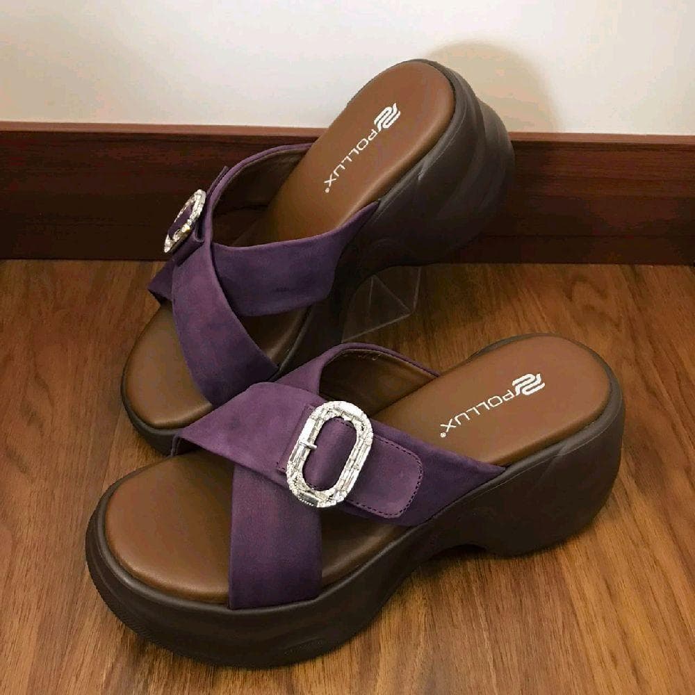 Thumbnail gambar ke-3 produk Pollux Bold WPODX 23 - Sandal Wedges Wanita Kekinian Bahan Kulit Asli