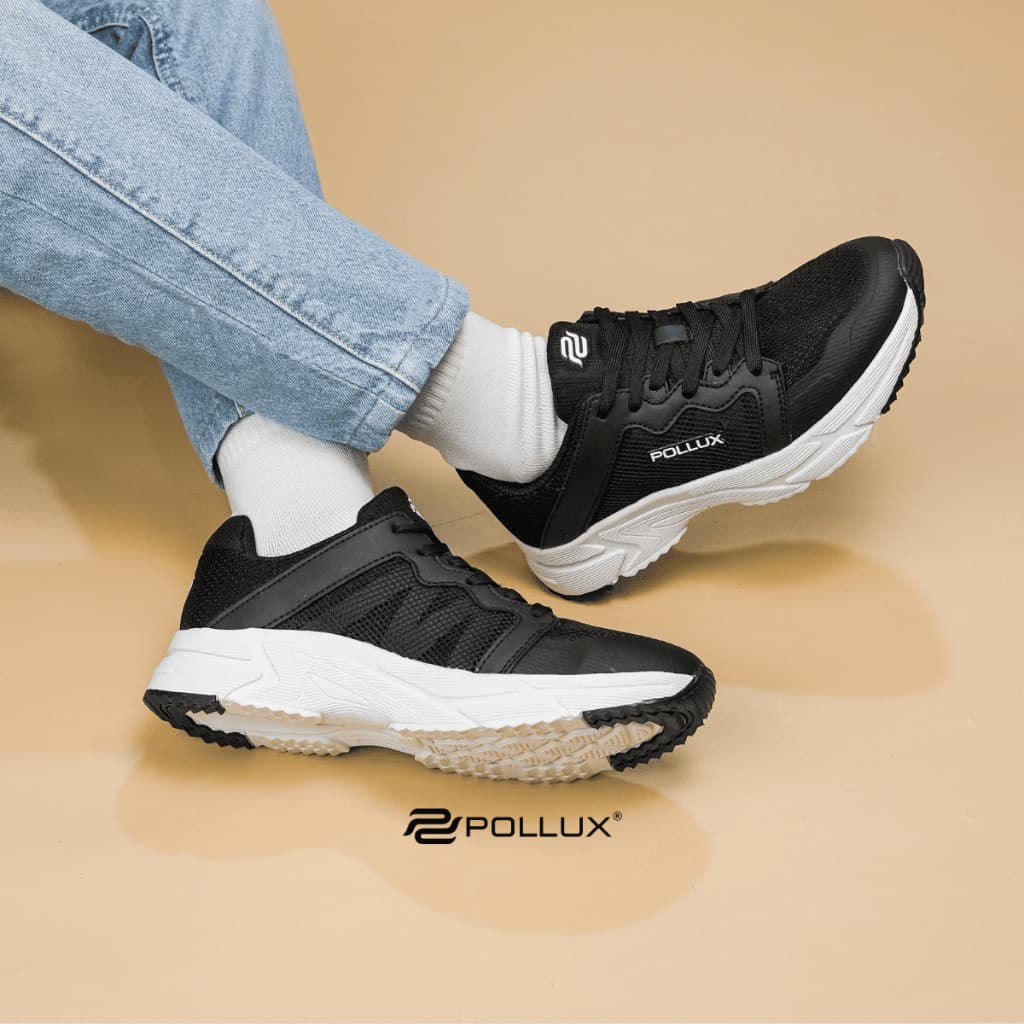 Gambar produk Pollux Flex SCK AMALA - Sepatu Sneakers Unisex Casual Hitam Putih dan Full Hitam SCKAMA