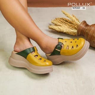 Gambar ke-10 produk Pollux Bold WPOKY 05 - Sandal Wedges Wanita Bahan Kulit Asli Tinggi 6cm