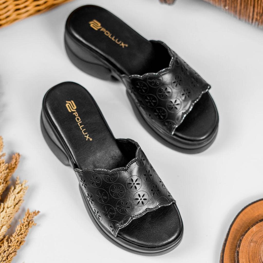 Gambar ke-7 produk Pollux Bold WPOCU 37 - Sandal Wedges Wanita Bahan Kulit Asli Tinggi 5cm