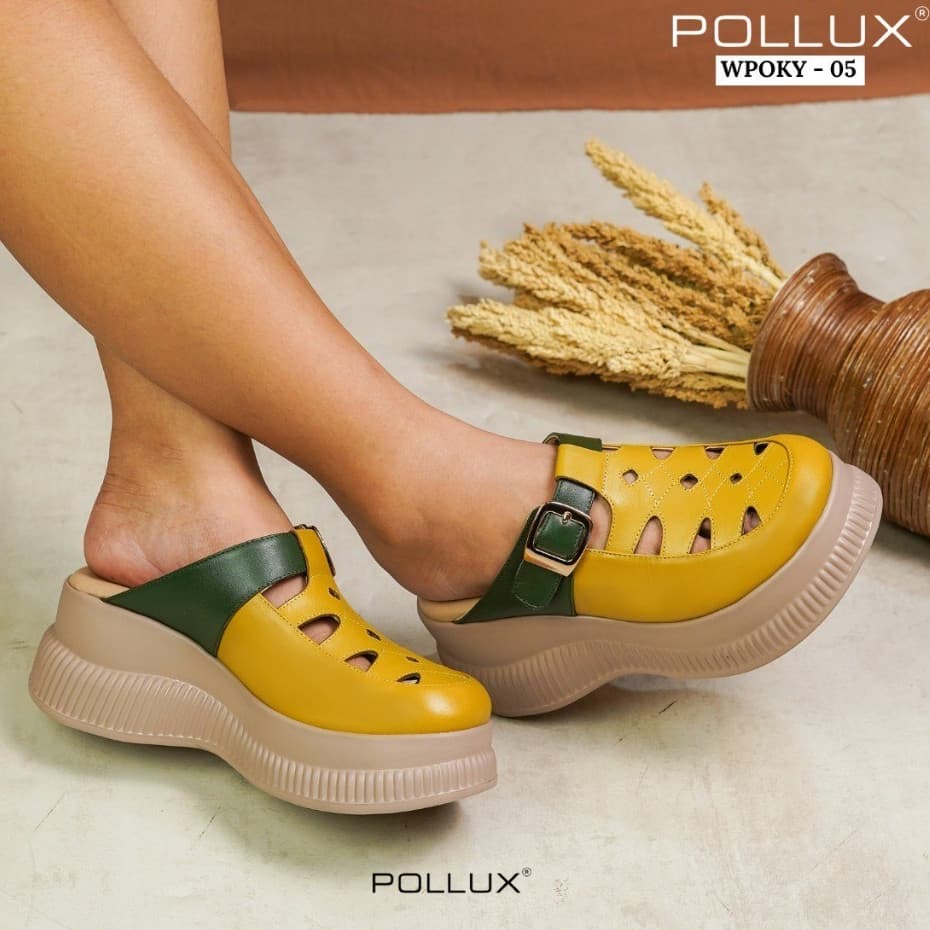 Thumbnail gambar ke-9 produk Pollux Bold WPOKY 05 - Sandal Wedges Wanita Bahan Kulit Asli Tinggi 6cm
