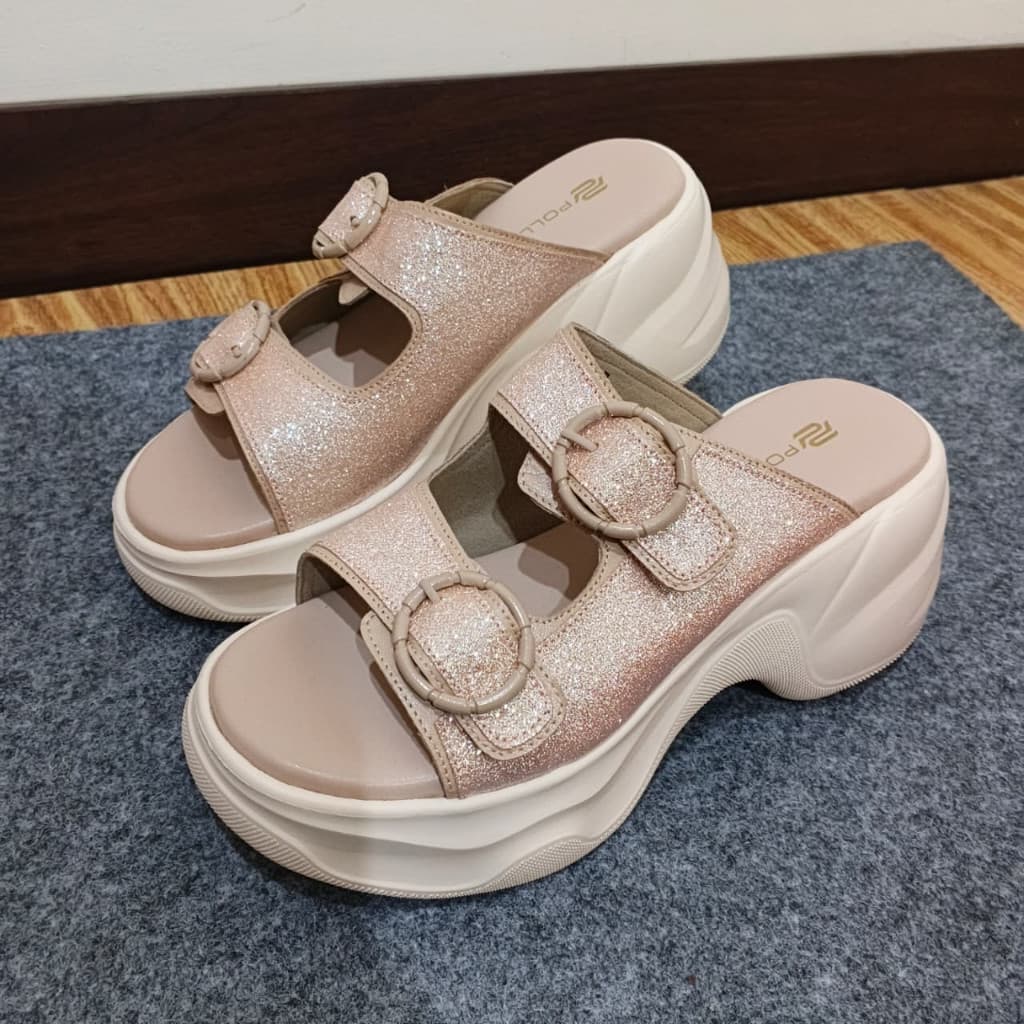 Gambar ke-6 produk Pollux Bold WPODX 18 - Sandal Wedges Wanita Korean Style Tinggi 8cm
