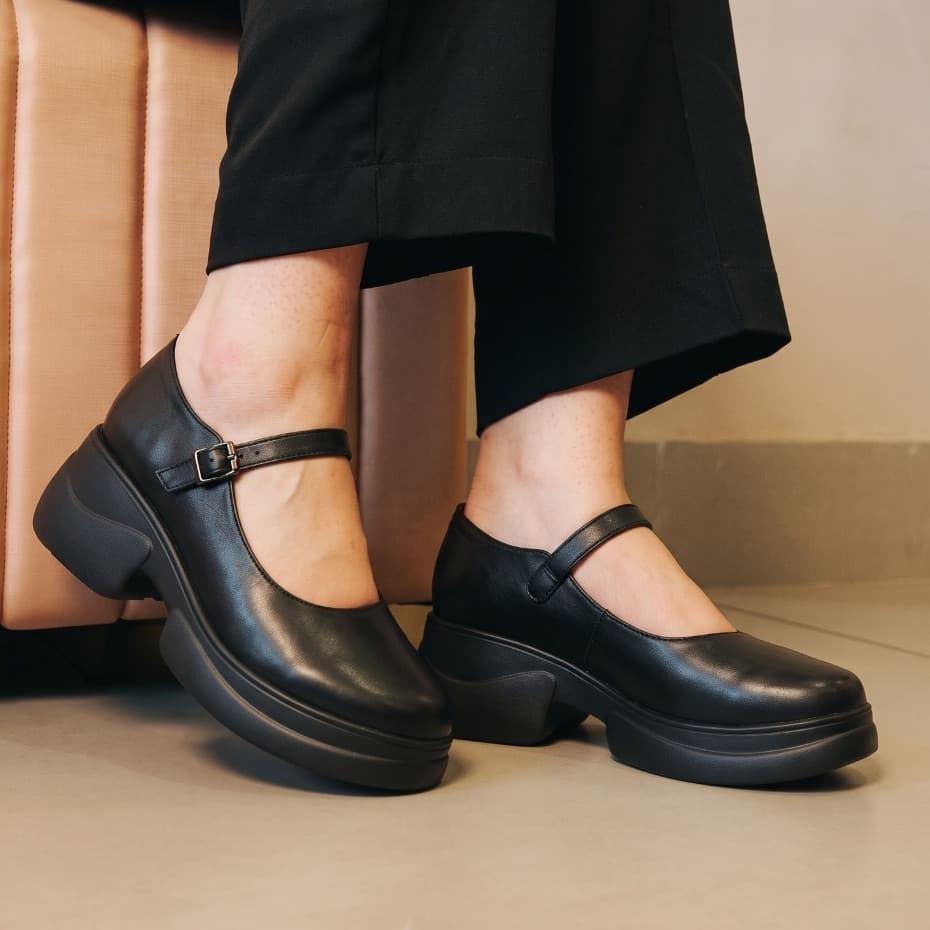 Gambar produk Pollux Monday WPOCN 01 - Sepatu Mary Jane Wanita Chunky Casual Tinggi Hak 5cm