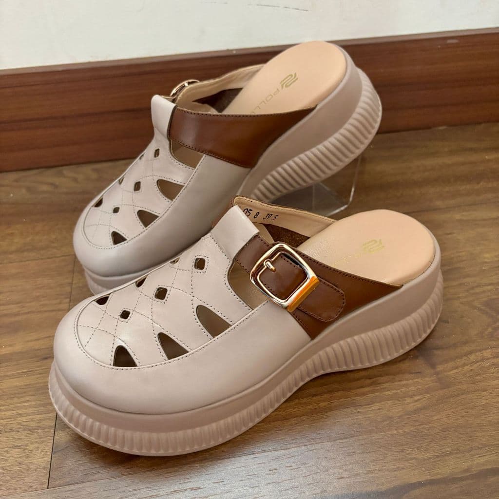 Thumbnail gambar ke-12 produk Pollux Bold WPOKY 05 - Sandal Wedges Wanita Bahan Kulit Asli Tinggi 6cm