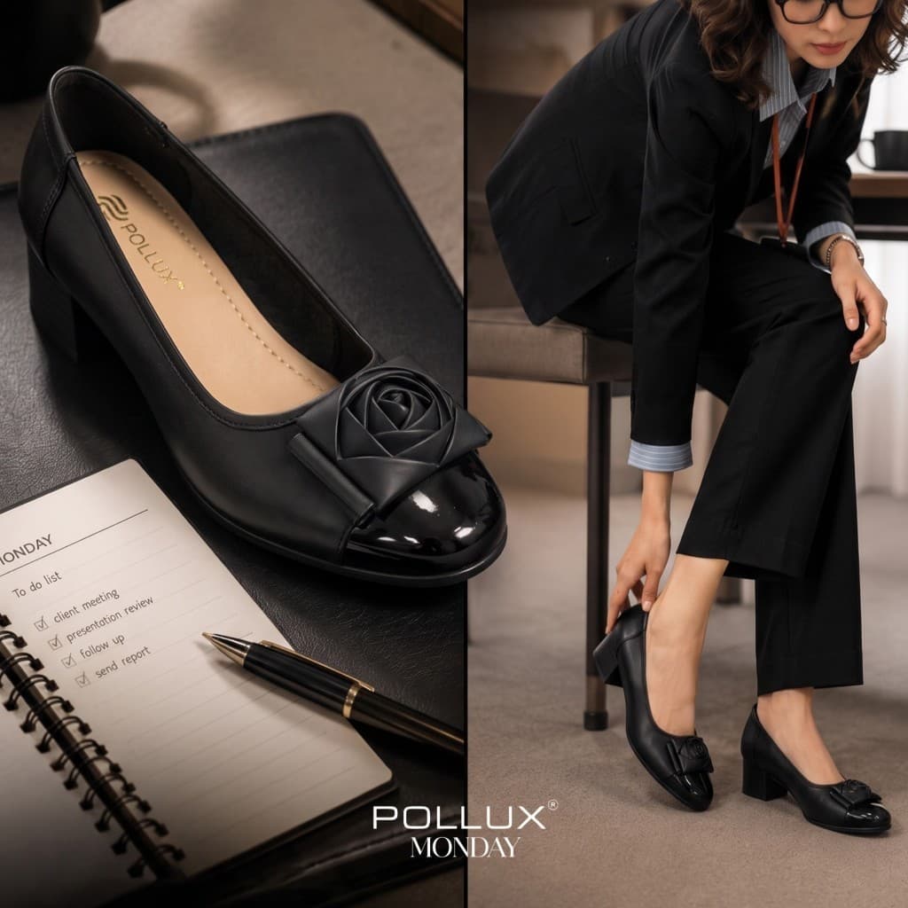 Thumbnail gambar ke-6 produk Pollux Monday WDQ 1688 - Sepatu Pantofel Wanita Bahan Kulit Asli WPOBP11