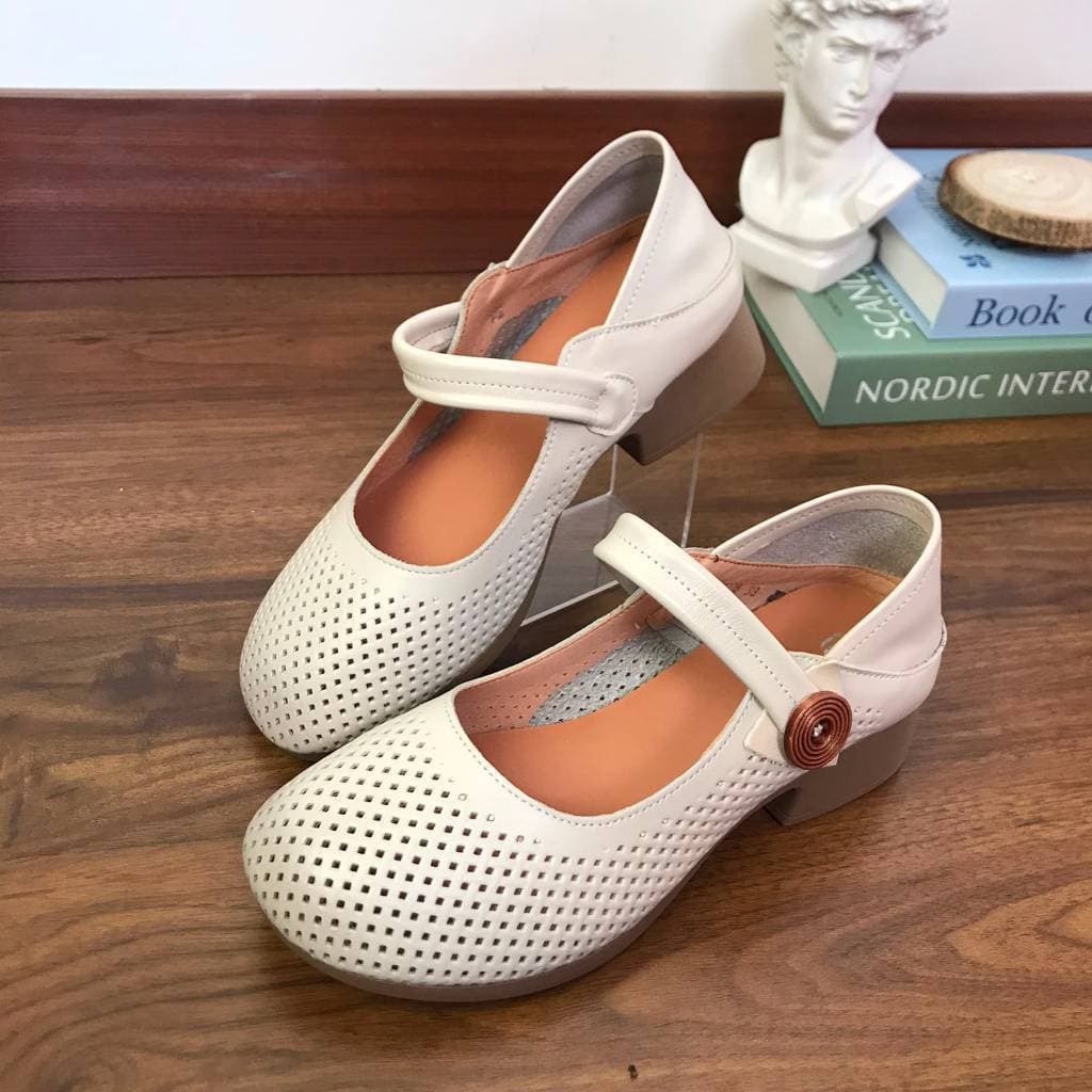 Gambar ke-1 produk Pollux Monday WBB 73228 - Sepatu Wanita Mary Jane Kulit Asli Hak 3cm Elegan Nyaman