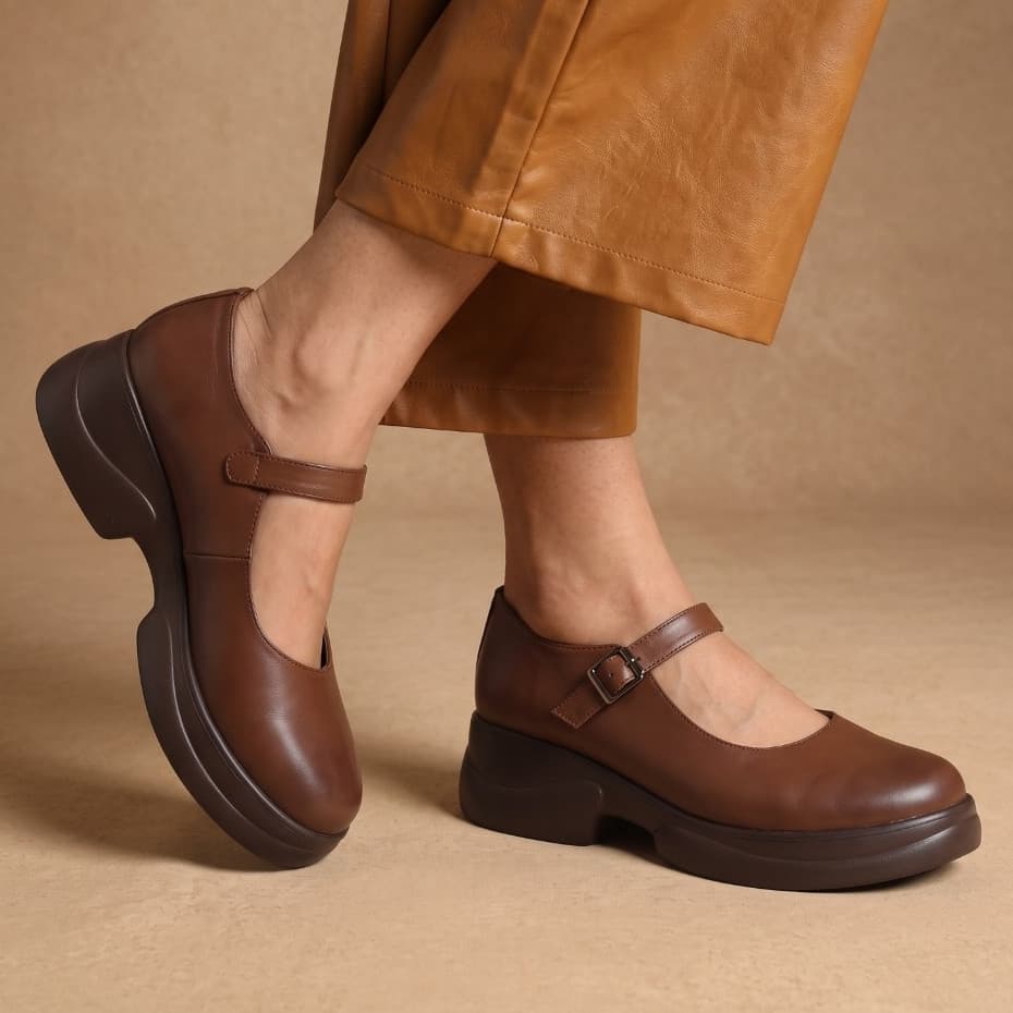 Thumbnail gambar ke-2 produk Pollux Monday WPOCN 01 - Sepatu Mary Jane Wanita Chunky Casual Tinggi Hak 5cm