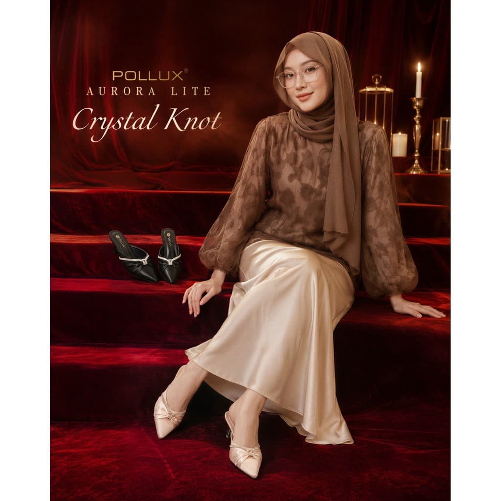 Thumbnail gambar ke-5 produk Pollux Aurora Lite WPOAV 21 - Sandal Heels Wanita Elegan Bahan Kulit Asli Tinggi 5cm