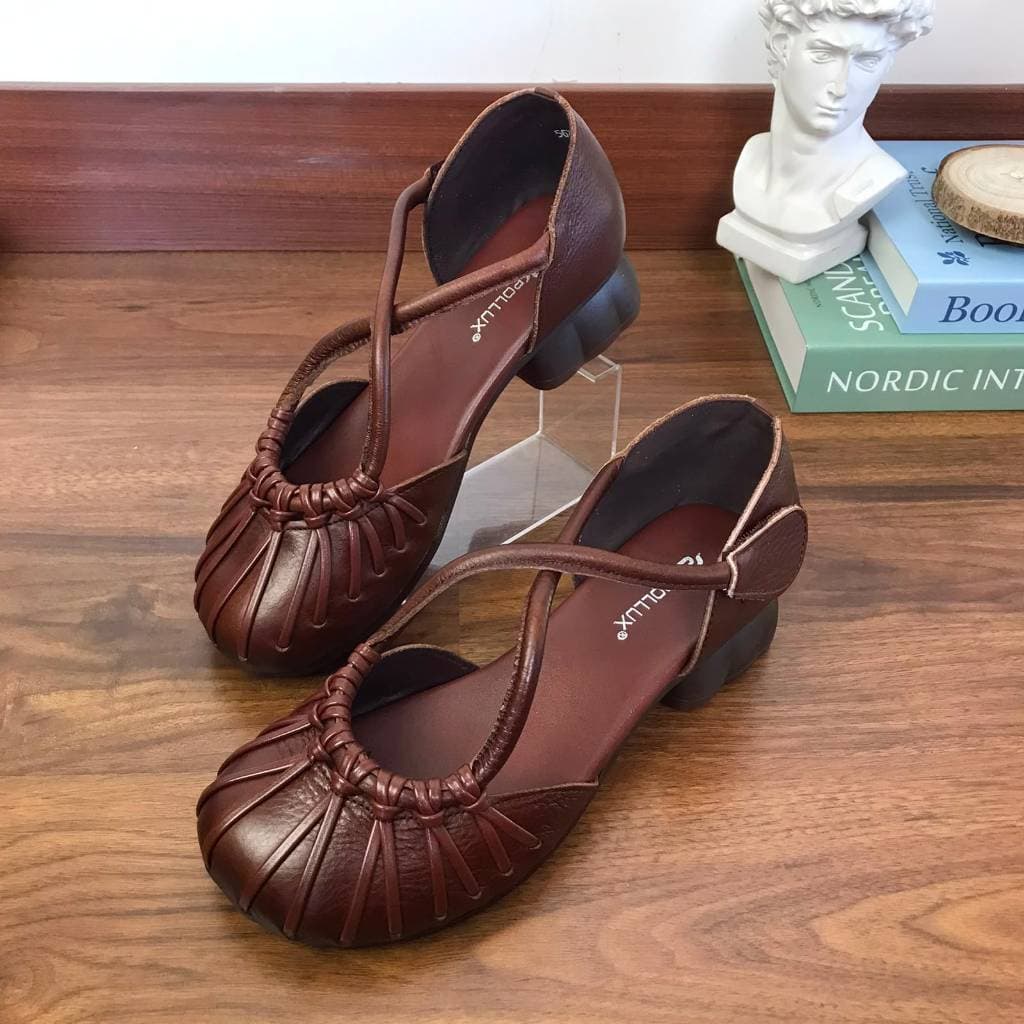 Gambar ke-7 produk Pollux Classic WBB 5676 - Sepatu Sandal Wanita Stylish Bahan Kulit Asli Tinggi 2cm