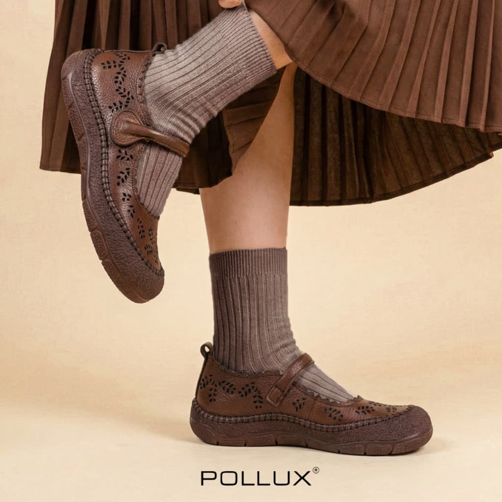 Thumbnail gambar ke-3 produk Pollux Monday WBB 625871 - Sepatu Flat shoes Wanita Stylish Kekinian Bahan Kulit Asli