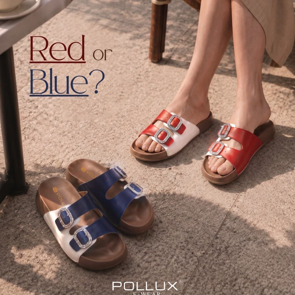 Thumbnail gambar ke-3 produk Pollux E-Wear WPOFQ 03 - Sandal Wanita Kekinian Bahan Kulit Asli