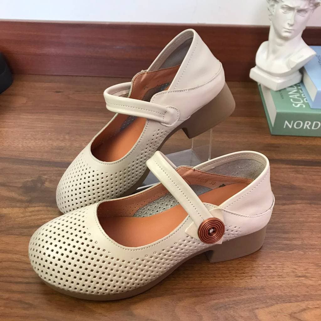 Gambar ke-1 produk Pollux Monday WBB 73228 - Sepatu Wanita Mary Jane Kulit Asli Hak 3cm Elegan Nyaman