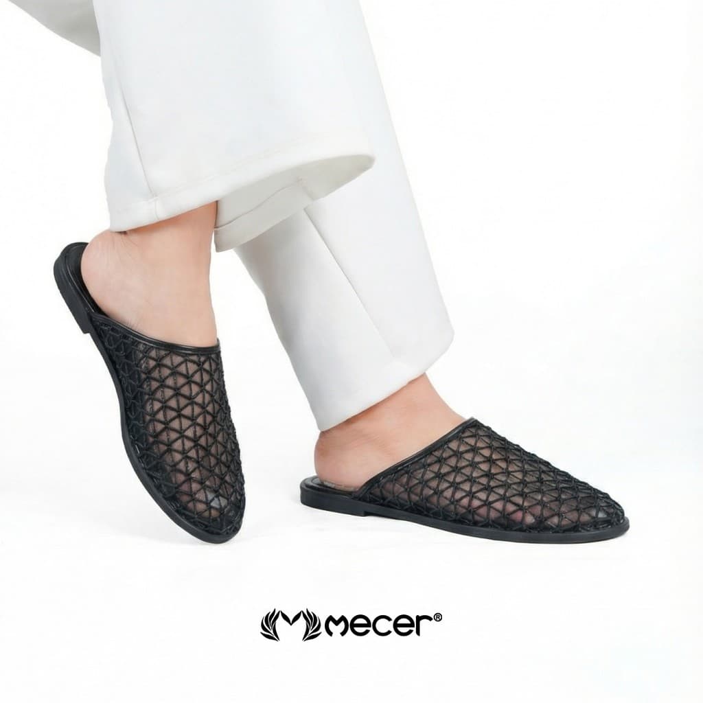 Gambar ke-9 produk Mecer Daily WABM999-5 Khaki dan Hitam Size 36-41, Sandal Slip On Wanita Simpel Tertutup