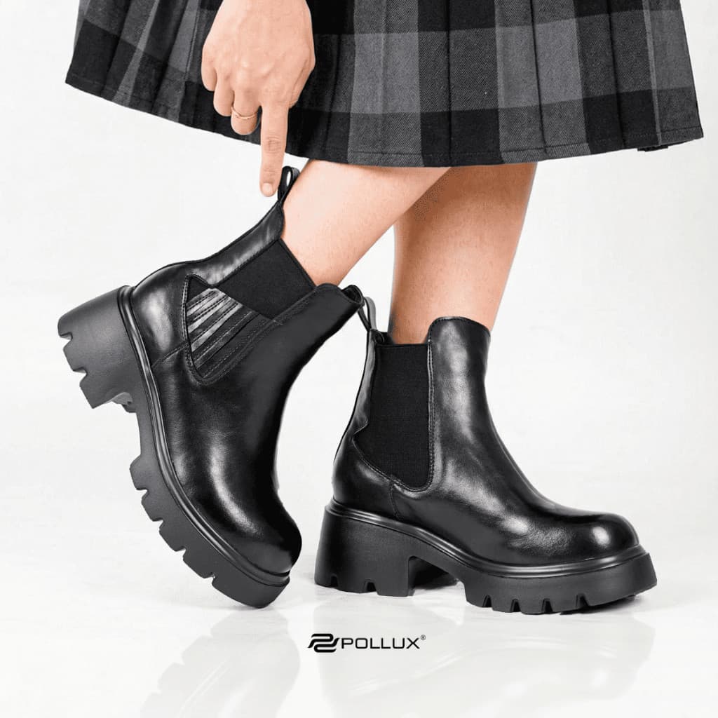 Gambar ke-9 produk Pollux Boots WBB 2818 Sepatu Boots Wanita Kekinian Bahan Kulit Asli Premium