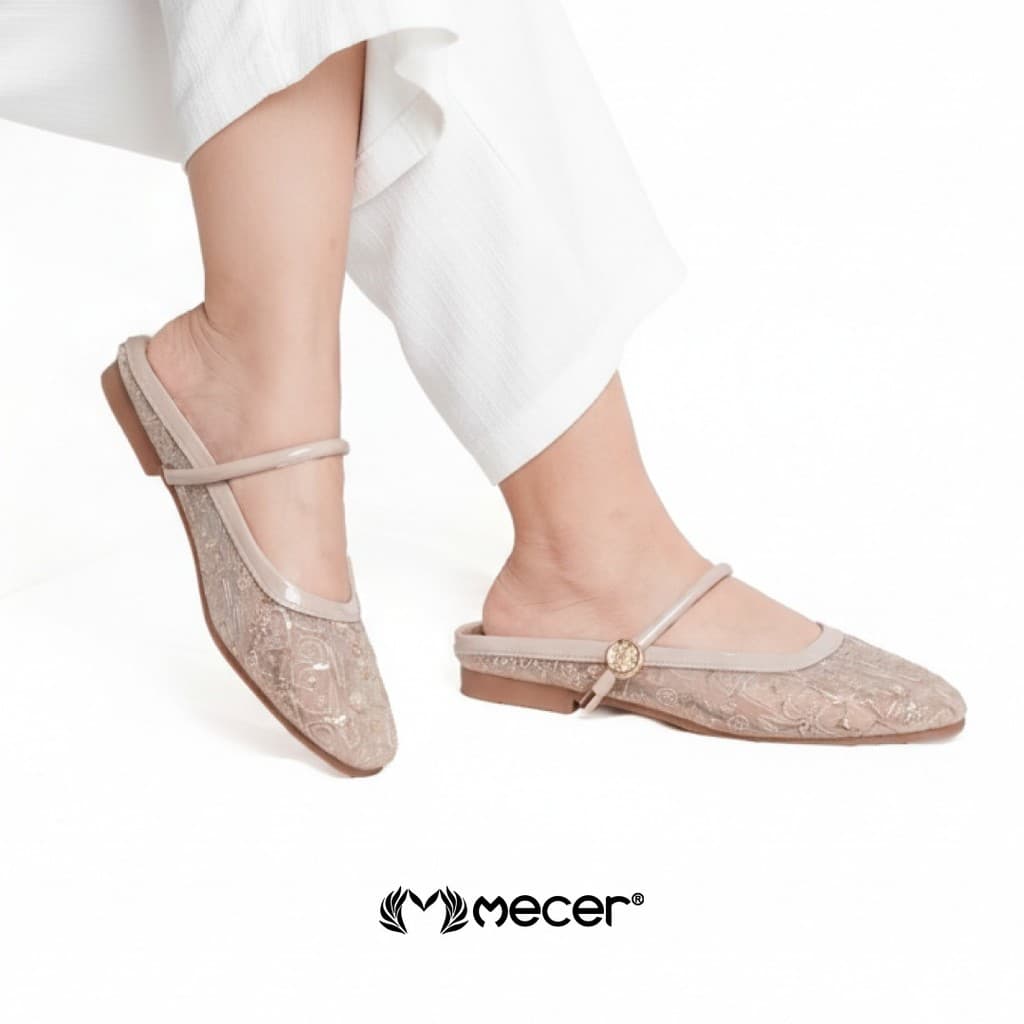 Thumbnail gambar ke-2 produk Mecer Daily WYH 65A265 Khaki dan Hitam Size 36-41, Slip On Wanita Casual Sandal Wanita Kekinian